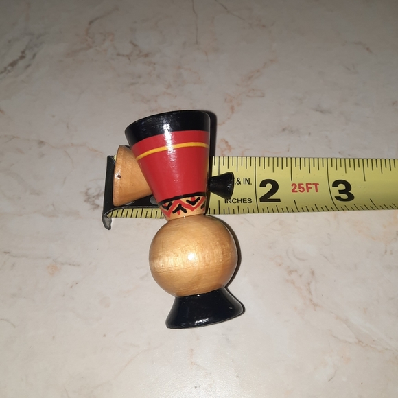 Vintage Musician Figurine Miniature Wood Trinket - Picture 9 of 9